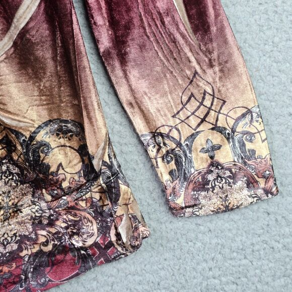 Style & Co Velvet Boho Tunic Flare Sleeve Baroque Festival Burgundy Y2K Peasant - Picture 7 of 12